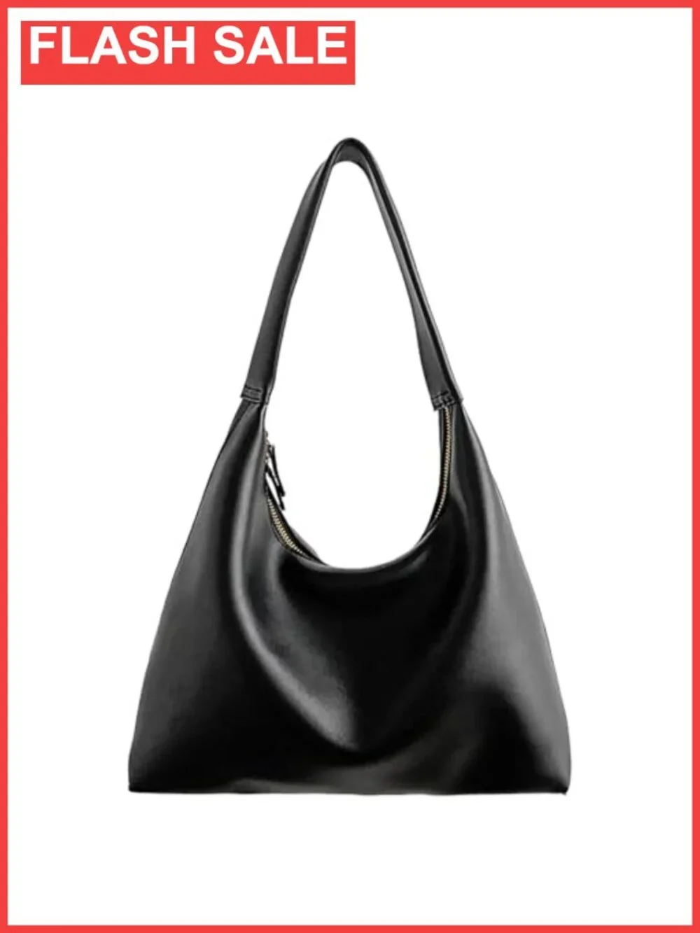 Small Vegan Leather Hobo Bag Slouchy Crescent Shoulder Purse for Women
